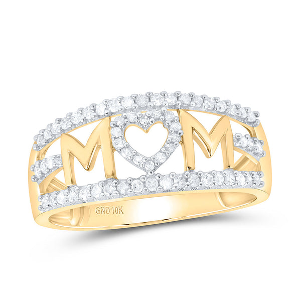 The Diamond Deal 10kt Yellow Gold Womens Round Diamond Heart Ring orders 1/20 Cttw (B0812CRBQ4)