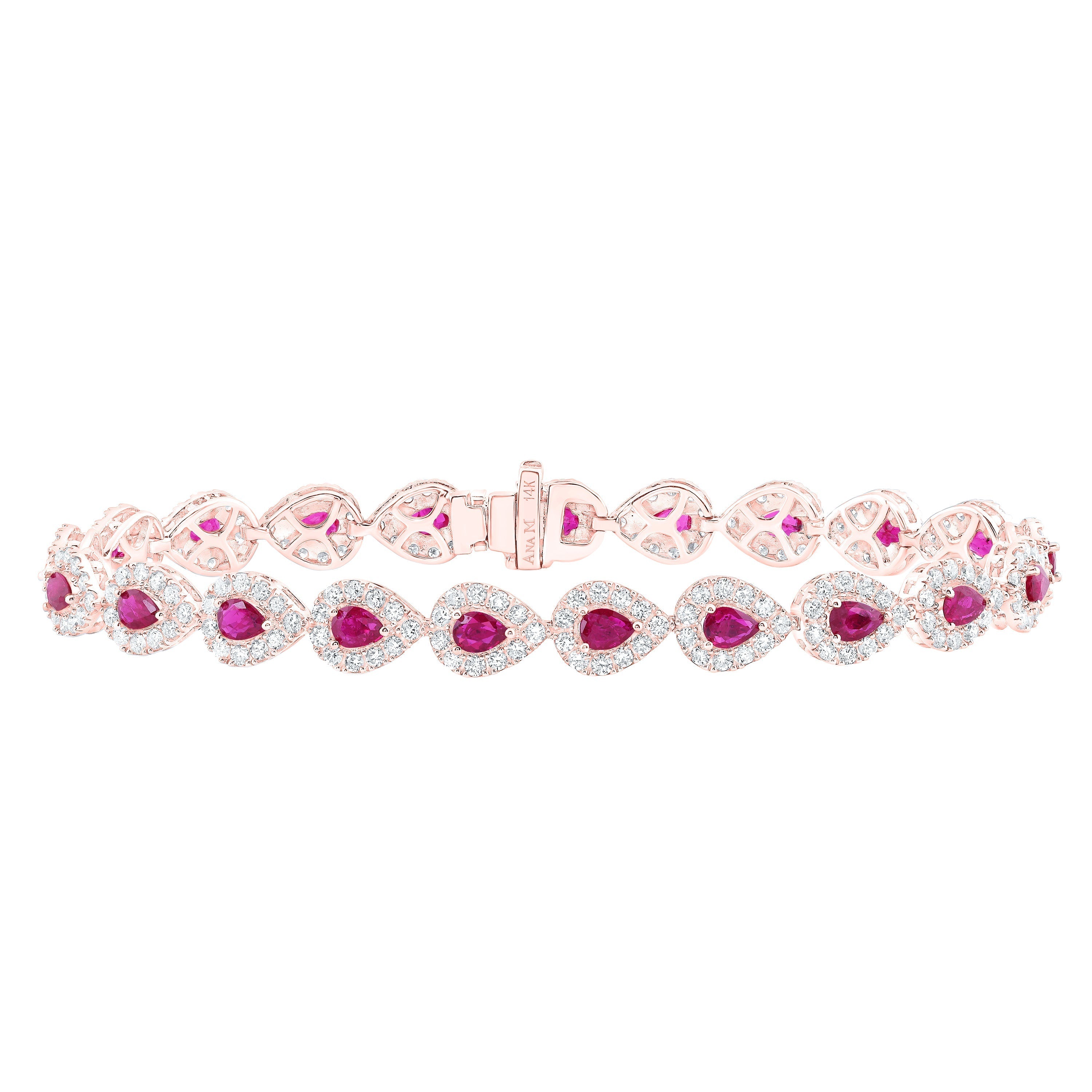 14kt White Gold NATURAL Ruby and Diamond Tennis Bracelet 6.76ctw Ruby –  Giorgio Conti Jewelers
