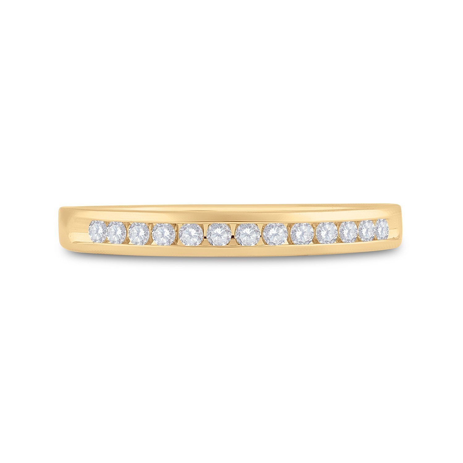 14kt Yellow Gold Womens Round Diamond Wedding Band 1/6 Cttw