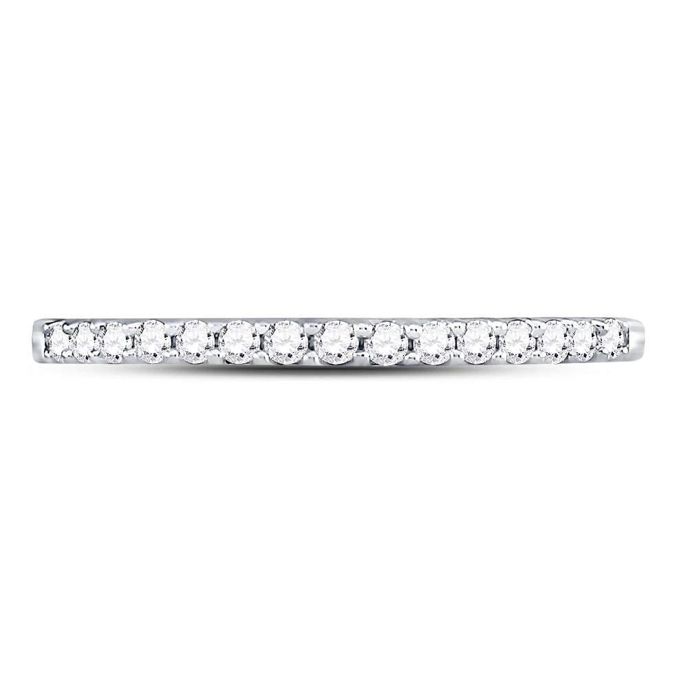 1/6CT-DIA CN FASHION LADIES BAND | Natural Diamonds | 14K White Gold | Metal Weight: ~1.3g | CINDY FASHION LADIES BAND