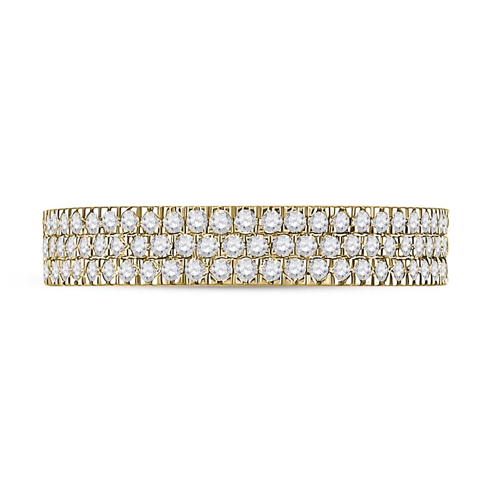 10kt Yellow Gold Womens Round Diamond Pave Band Ring 1/2 Cttw