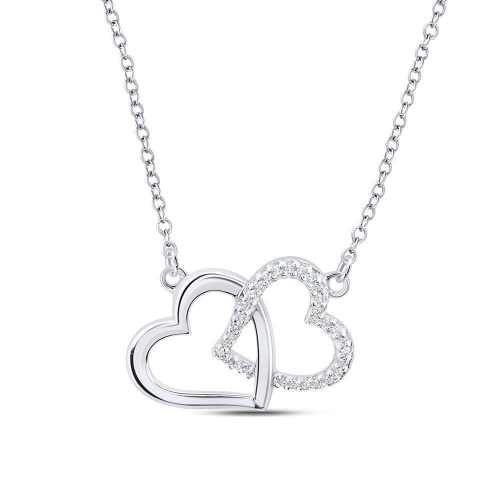 silver double heart clip art
