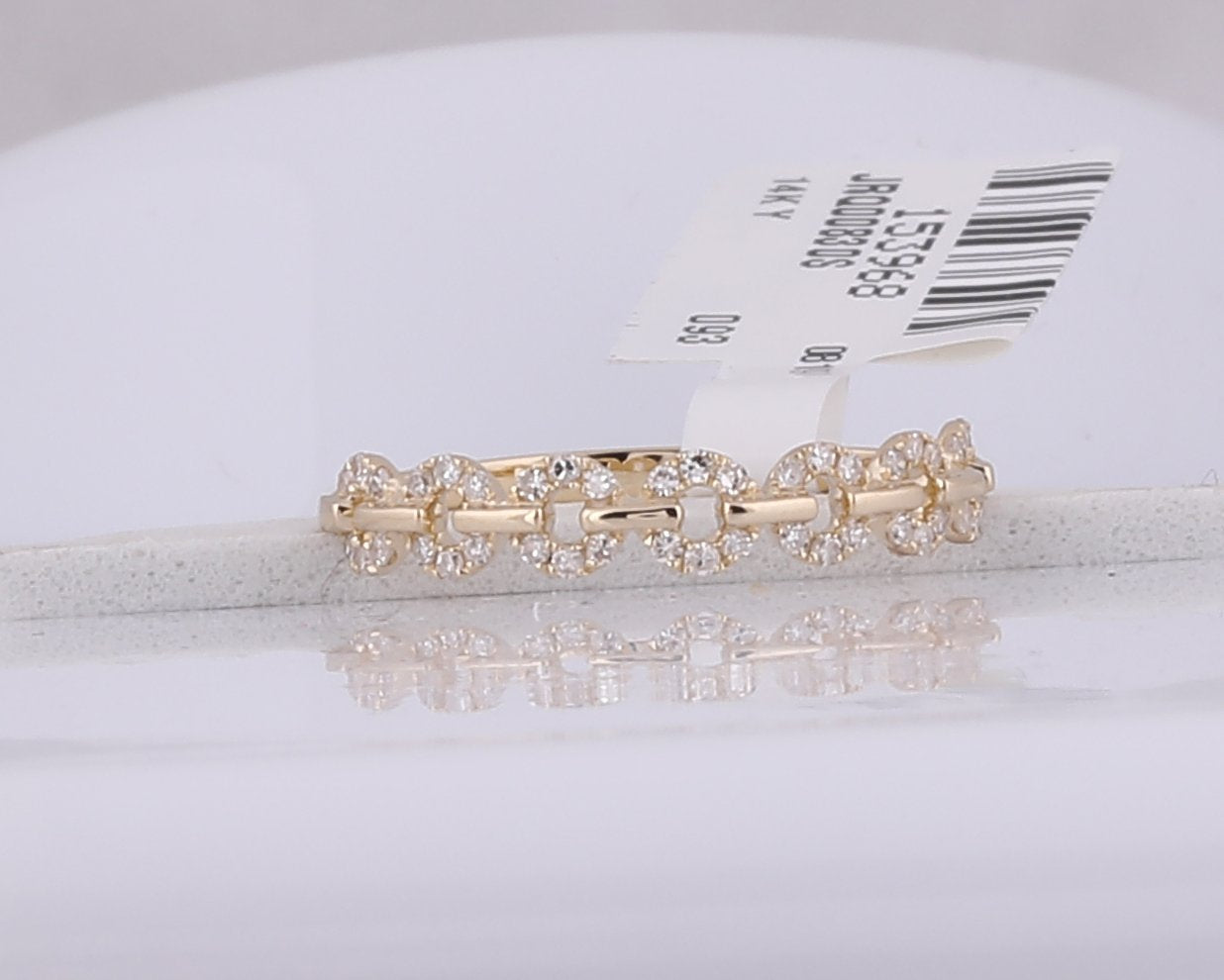 14kt Yellow Gold Womens Round Diamond Stackable Band Ring 1/6 Cttw