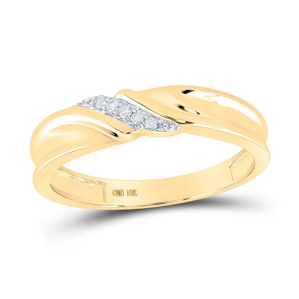 10k Yellow Gold Diamond His Hers Matching Trio Wedding Engagement